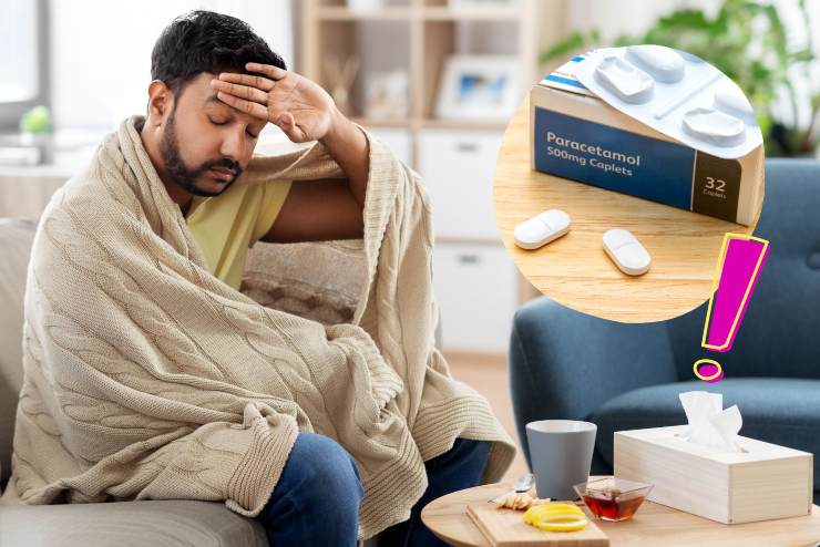 Uomo con influenza e paracetamolo - Fonte AdobeStocki